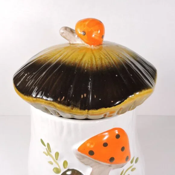 Vintage Sears Large 10.5" Merry Mushroom Cookie Jar - Laurentian Pottery - Picture 12 of 13